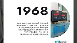 Самая раритетная машина Белгородской областной типографии выпущена в 1968 году