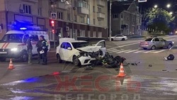 Серьёзное ДТП с участием мотоциклиста произошло в центре Белгорода в четверг вечером 