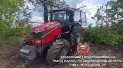 Оборудованный антидроновой сеткой трактор влетел в дерево в Борисовском районе