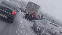 На объездной дороге в Белгороде столкнулись семь автомобилей 