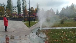 В микрорайоне Жукова в Старом Осколе образовался коммунальный «гейзер»