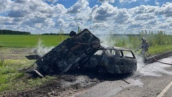 В результате ДТП в Волоконовском районе сгорели две машины