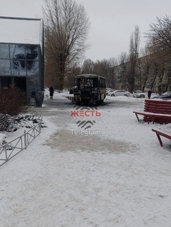 В Белгороде сгорел автобус в районе «МегаГринна» 